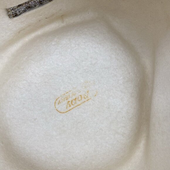 Vtg Ann Marie Hat Cream Tall Cossack Pillbox Beaded Accent‎ USA Union Made 60s - Picture 8 of 11